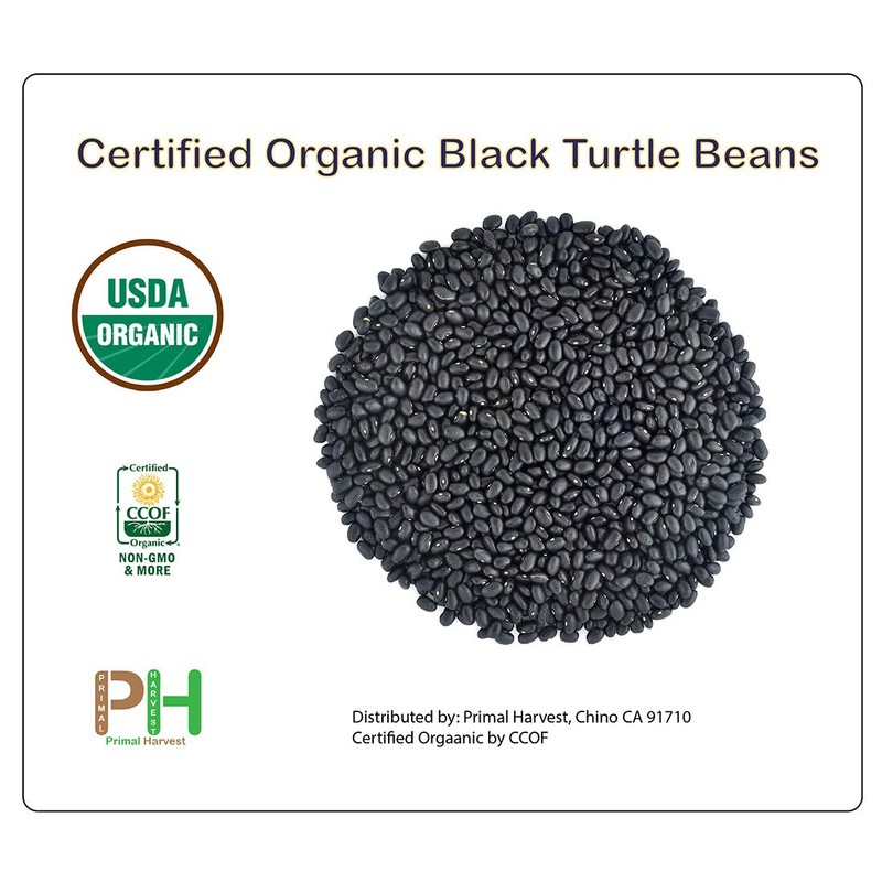 Organic Black Turtle Beans- Fiber & Protein rich, Raw, Non-GMO,