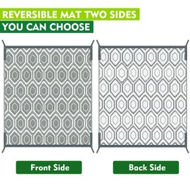 fifame Outdoor Camping Rugs, Rug Patios Clearance Plastic Straw Rug Weatherproof Reversible Mats, Large Floor Mat for Outdoors, RV, Patio, Backyard, Deck, Picnic, Beach, Trailer, Camping