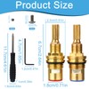 Brass 1-001 & 1-002 Ceramic Valve Cartridge Set, Hot and