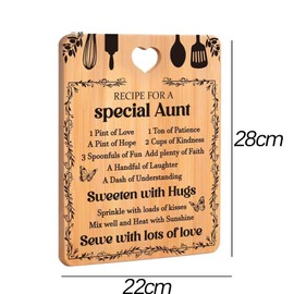Yuelulala Auntie Gifts Recipe for a Special Auntie Auntie Birthday Gifts Cutting Board Set, Bamboo-Made Engraved, Birthday/Christmas Gifts for Auntie Special Auntie Gifts from Niece Nephew (A76-1)