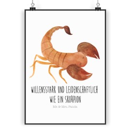 Mr. & Mrs. Panda Poster Zodiac Sign Scorpio DIN A4 Gift Kitchen Poster Astrology Zodiac Sign Picture Scorpio Zodiac Sign Wall Decoration