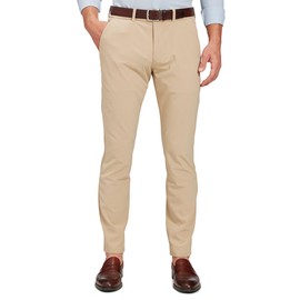 Mizzen+Main Men's Helmsman Chino Pant, Athletic Tapered Fit, Wrinkle-Resistant, Four-Way Stretch (Khaki Solid, 34W x 34L)