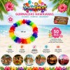50 Collares Hawaianos Tela Cotillones Para Boda Neon Fiesta
