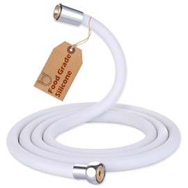 Ultra-Soft Silicone Shower Hose 59 Inches - Handheld Extra Long Replacement With Brass Insert and Nut - Anti-Kink RV Hose Extension Attachment