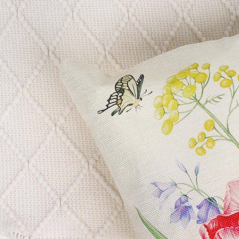 Bonhause Set of 4 Cushion Covers Spring Flowers 45 x