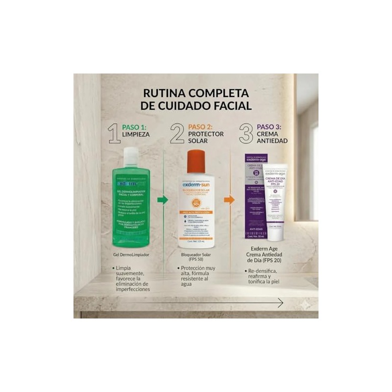 Exderm Sun Fotoprotector Solar Fluido FPS 50+ 125ml - Bloqueador