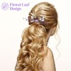 PAGOW 2PCS Leaf Hair Combs, Purple Rhinestone Hair Comb Clips,