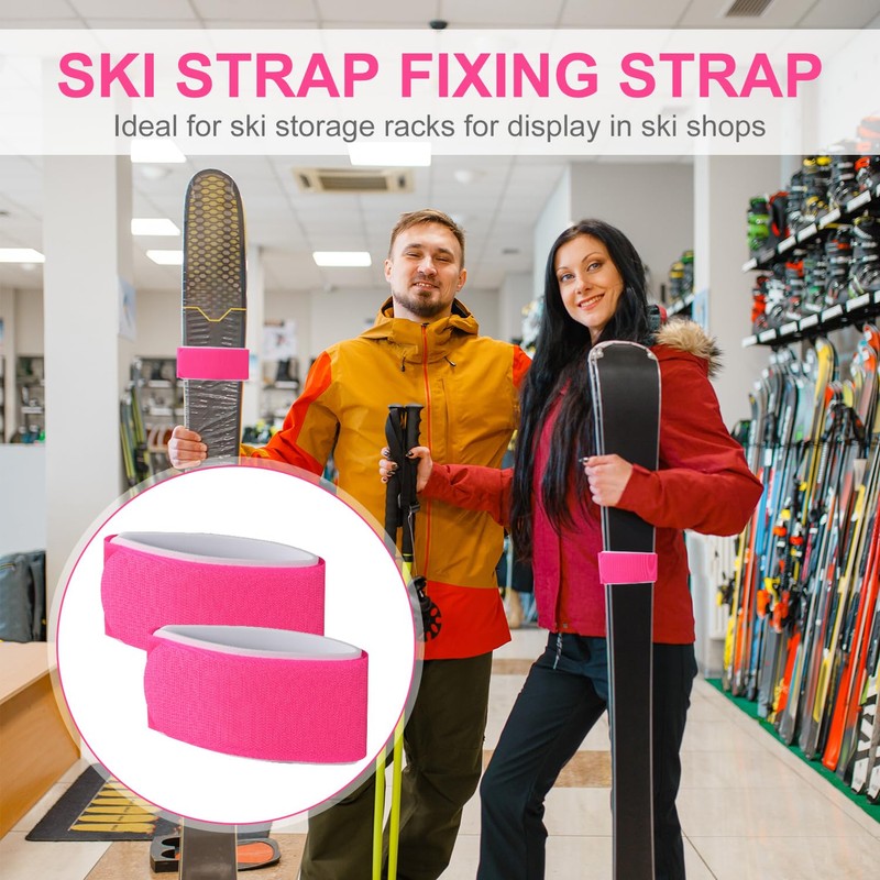 8pcs Ski Straps Fasteners, Adjustable Ski Wrap Straps Ski Bands