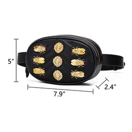 Women Waist Bag Rivets Leather Chest Belt Fanny Pack Bags Casual Fashion Handbag