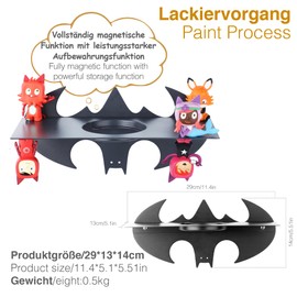 SAELICH Bat-Shaped Creative Metal for Toniebox for Tonie Shelf,Tonies Storage 25-35Pcs for Tonie Figures, Characters, Cute Animal Children's Floating Shelf for Music Box, Charging Station