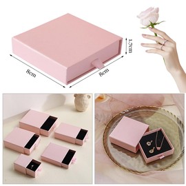 MSLSOZ 4 PCS Pink Jewellery Boxes, Single Bracelet Gift Box Velvet Jewelry Box Black Bracelet Box Jewellery Boxes Jewelry Gift Box Velvet Bangle Gift Box with Lids Cardboard for Presents Jewellery
