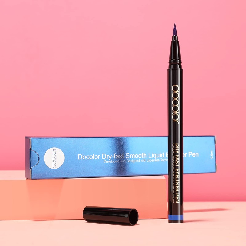 Docolor Eyeliner Waterproof Super Slim Liquid Eye Liner Gel Blue