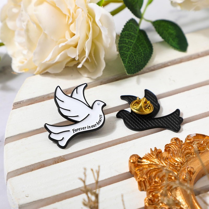 Misdary 100 Pcs Funeral Pins Dove Funeral Memorial Pin Bulk