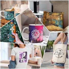 LUCKIGUCK Infusible Transfer Ink Sheets, 10 Pieces/Set, Colourful Marble, Fusible Transfer Ink Sheets, 11.5 x 30.5 cm, Colour and Pattern Transfer Film