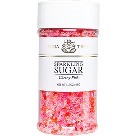 India Tree Cherry Pink Sparkling Sugar, 3.5 oz | Vibrant Multi-Color Blend for Baking & Decorating