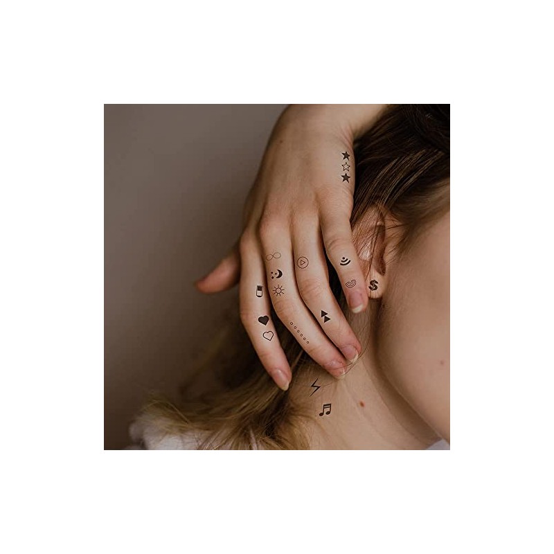 Everjoy Realistic Small Mini Fake Temporary Finger Tattoo Sticker -