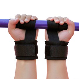 EVOLUXO Lifting Straps for Strength Training, Bodybuilding and Fitness (1 Pair) Padded and Non-Slip with Velcro Fastening, Black