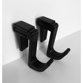 SquirrelBox Thin Wall Cubicle Hooks/Hangers, Adjustable (0.75" to 1.5"), Comes in Pack of (2); Universal Fit for Thin Panels