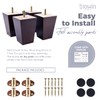 Btowin 4 inch Solid Wood Furniture Legs, 4Pcs Mid-Century Modern
