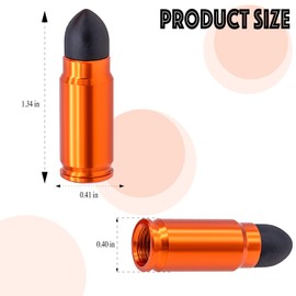 MEAJOO 4PCS Bullet Style Tire Valve Stem Caps, Plastic Tip Tire Valve Caps, Aluminum Alloy Dustproof Waterproof Valve Caps Cover fits Cars, Trucks, Bikes, Motorcycles and Bicycles(Orange)