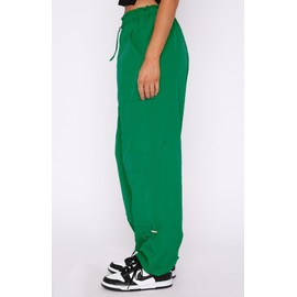 DISCIPBUSH Cargo Pants Women Baggy - Parachute Pants for Women, Rave Y2K Festival Outfits Clover Green M