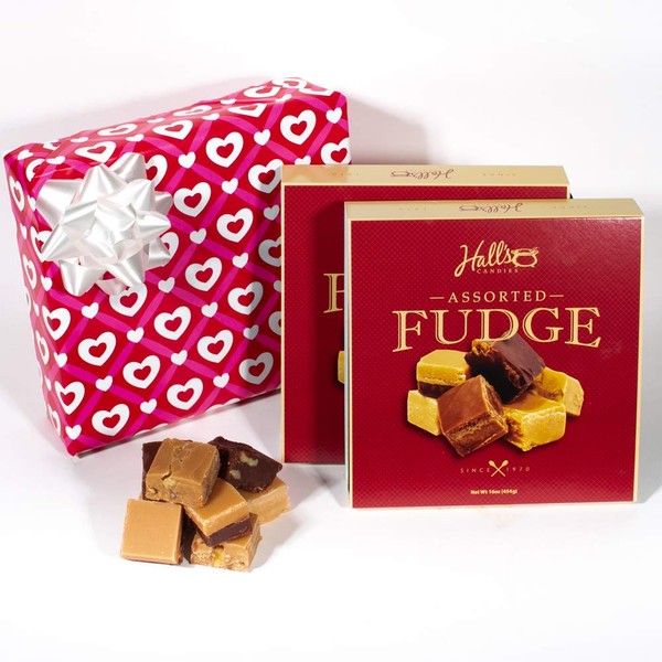 Love's First Kiss Gift Box, 2 Pounds Hall's Chocolate Fudge