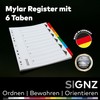 signz SIGNZ Register DIN A4, 6 - teilig, 5 Stück,