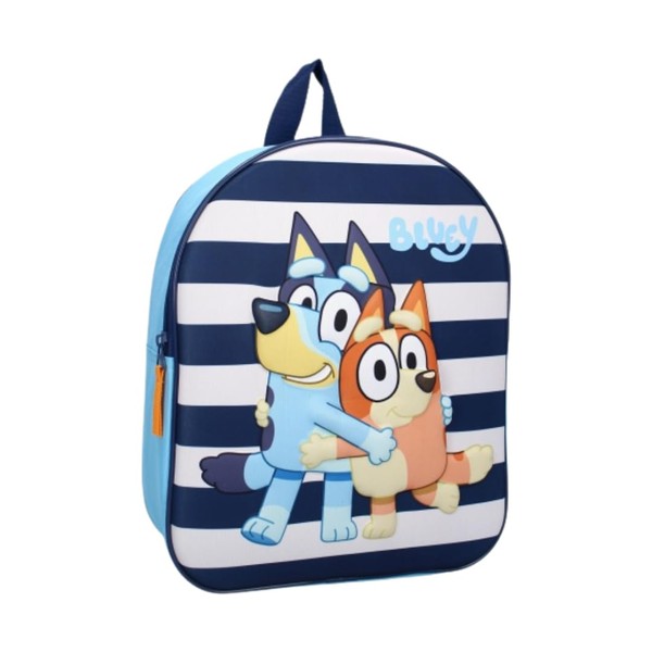 mybagstory - Backpack - 3D - Bluey - Blue - Children - School - Nursery - Primary School - School Bag Boys - Size 32 cm - Adjustable Straps - Gift Idea, Blue, 32 cm, blue