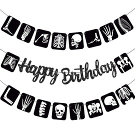 Radiology X Ray Birthday Party Decorations Black Happy Birthday Banners Radiology X Ray Theme Party Decorations for Xray Theme Baby Shower Supplies