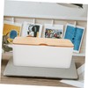 KOMBIUDA Bamboo Cord Organizer Box with Lid Capacity Cable Management