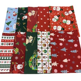 Aufodara 10 Cotton Fabric Christmas Fabric Packages Patchwork Fabrics Cotton 50 x 80 cm 40 x 50 cm 25 x 25 cm Fabrics for Sewing, Patchwork Fabric Bundle for Quilting DIY Crafts