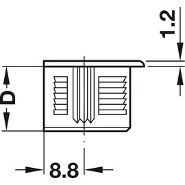 Rafix Furniture Connectors with Bolts for 19mm, 3/4" Material Flush System - 50 Pieces