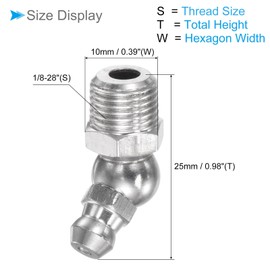 CoCud 304 Stainless Steel 45 Degree Lube Nipple | 1/8 28" | Hydraulic Lube Nipple Replacement for Lost or Damaged Oil Nipple - Set of 5