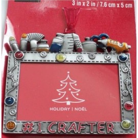 Studio Decor Crafter Gift Ornament Photo Frame Enamel Metal NWT