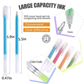 HUJUGAKO Gel Pen Fine Tip Pens with 150% More Ink for Adults Coloring Books Drawing Doodling Crafts Scrapbooks Bullet Journaling 48 Color