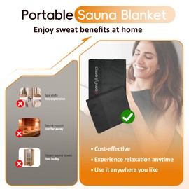 Comfytemp Infrared Sauna Blanket with App Control, 35"X78" Extra Large Portable Dual Zone Temperature Control Sauna Blanket for Personal Home Indoor Use, Auto-Off, Sweating Detoxification & Relaxation