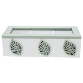 BIUDECO Wooden Tea Storage Box with Compartments Portable Tea Bag Organizer for Countertops Sugar Packets Small Items Smooth Edges Lightweight Design