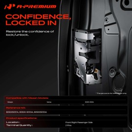 A-Premium Front Right Passenger Side Door Lock Actuator