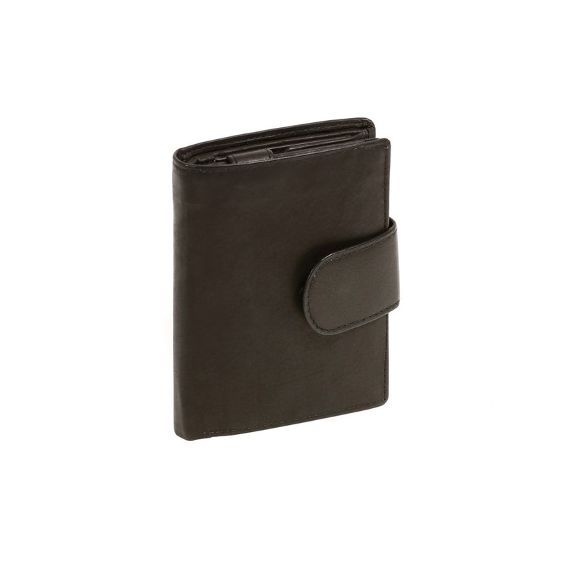 Wallet with outside lock LEAS, Genuine Leather, black - ''LEAS