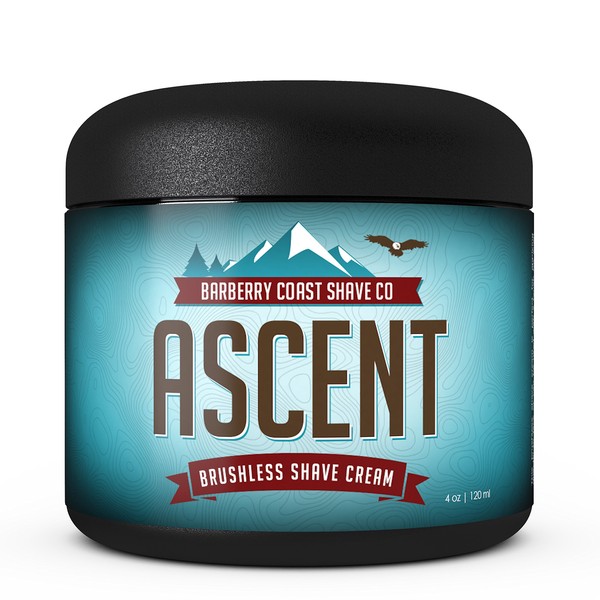 Himalayan Ascent Shaving Cream for Men - Scent: Blue Pine, Indian Cedar, Amber, Sandalwood, Mandarin - Made with Shea Butter, White Tea & All Natural Ingredients