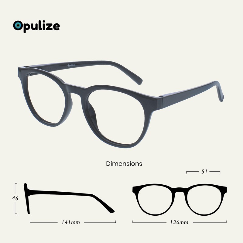 OPULIZE B5 Blue Light Filter Cool Round Frame Spring Hinges