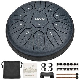 [Free Shipp] LEKATO Steel Tongue Drum [Brand Guarantee ],6 inch 8 Note/11 Note Handpan Beginner Rain Drum Percussion ,for Musical Education Zen Meditation Yoga Deep Sleep,Music Player Singer Friend Kid Relax Fun Girl Boy Gift Idea Musical Experience:_Navy Blue