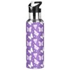 Butterfly with Violets-151 20oz Insulated Water Bottle, Stainless Steel Water