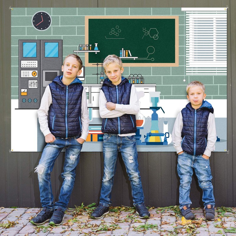 PAKBOOM Science Lab Laboratory Scene Backdrop Banner - VBS Birthday