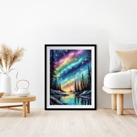 DOMROM Diamond Painting Kits for Adults Landscape, Aurora Diamond Art Kits for Adults, 5D Diamond Painting Aurora, DIY Round Paint with Diamonds Painting Kits for Home Wall Decor 12x16inch