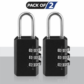 2 Pack Combination Padlock 3 Digits Keyless Coded Locks Resettable Padlocks for School Gym Fence Garage Gate Storage Suitcase Toolbox Shed Assorted Colours (L5.5xW2.2xD1cm)