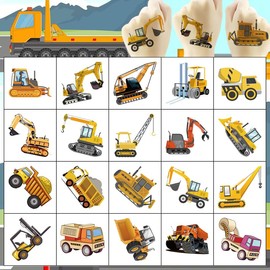 20pcs Big Cars and Truck Temporary Tattoos Sticker Waterproof Birthday Party Supplies Favors