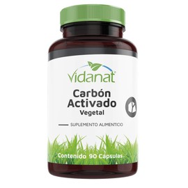 Carbón Activado Vegetal 300mg. 90 cápsulas Vidanat