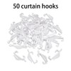 50pcs Curtain Hooks, Plastic Track Glide Hooks, White Curtain Hooks
