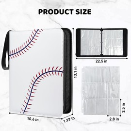 TLAZZ 990 Pockets Baseball Card Binder, Trading Card Binder with 55 Removable Sleeves, 9 Pocket Card Collection Binder, Double Sided Pocket Sports Card Binder for MTG TCG Game Card